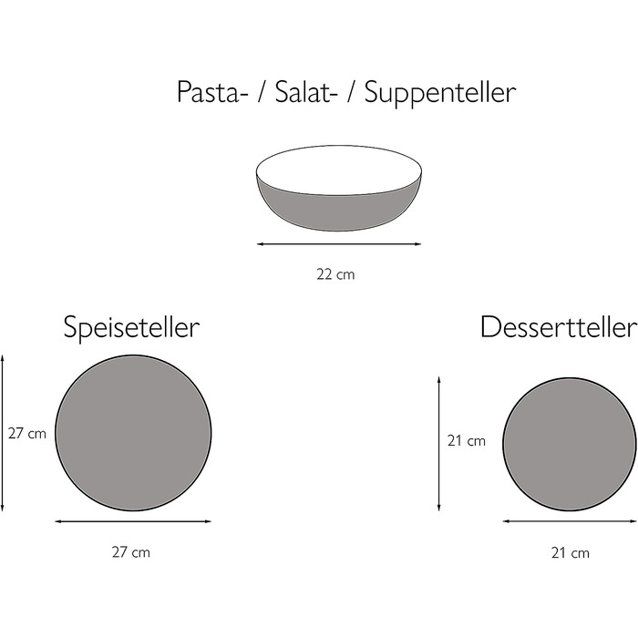 Набор тарелок из керамогранита 12 предметов, черный Slate CreaTable