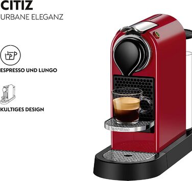 Капсульная кофемашина 1 л 1260 Вт, красная Nespresso XN7415 Krups