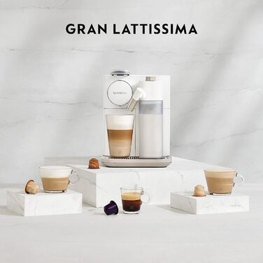 Кофемашина 1400 Вт с насадкой для вспенивания молока, черная Nespresso Gran Lattissima De'Longhi