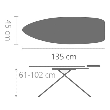 Доска c силиконовой подставкой для утюга 135 x 45 cm (D) Botanical Brabantia