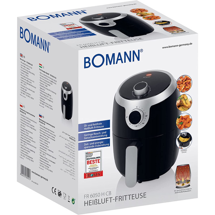 Фритюрница Bomann FR 6050 H CB / 1,8 л / 1000 Вт