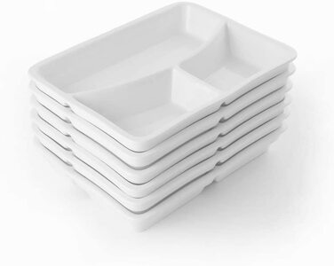 Прямоугольные тарелки для барбекю Holst Porcelain Value Pack, 3-секционные, 6 предметов