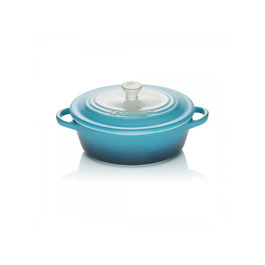 Мини-кокотница с крышкой 12 см, голубая Ombré Le Creuset