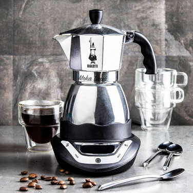 Кофеварка для эспрессо на 3 чашки 365 Вт TIMER Bialetti