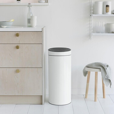 Мусорный бак 30 л белый Touch Bin Brabantia