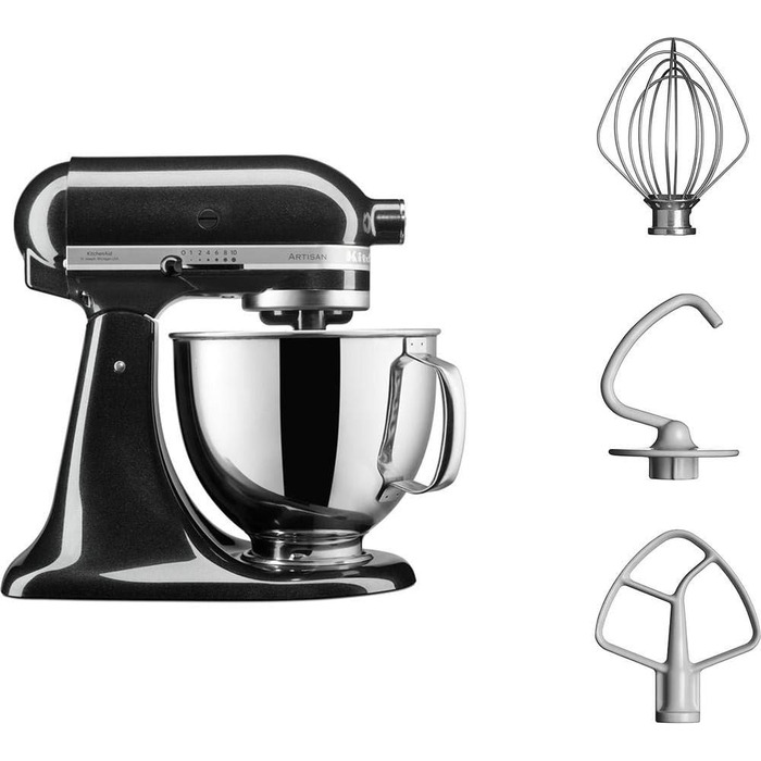 Кухонный комбайн 4.8 л 300 Вт, 10 скоростей, черный Artisan 5KSM125EOB KitchenAid