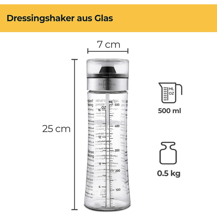 Стеклянный мерный шейкер 500 мл SILBERTHAL