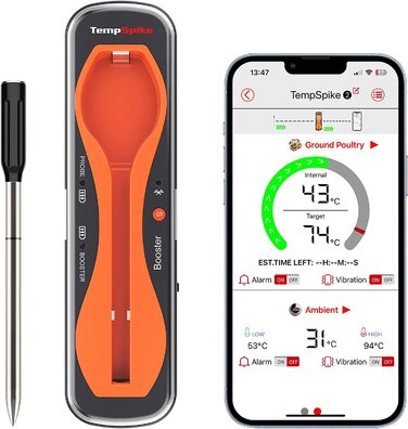 Беспроводной термометр для мяса ThermoPro TempSpike 150 м Bluetooth IP67