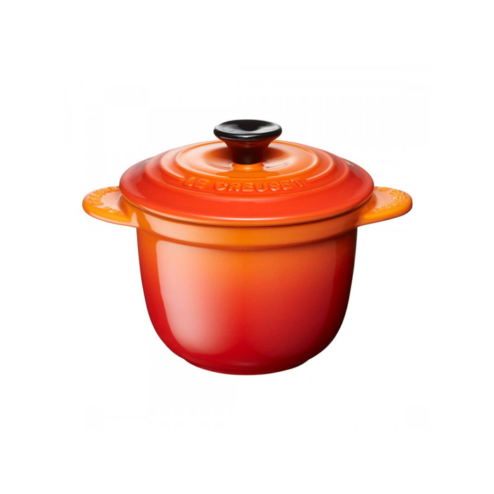 Мини-кокотница 13 см с крышкой, оранжевая Every Flame Le Creuset