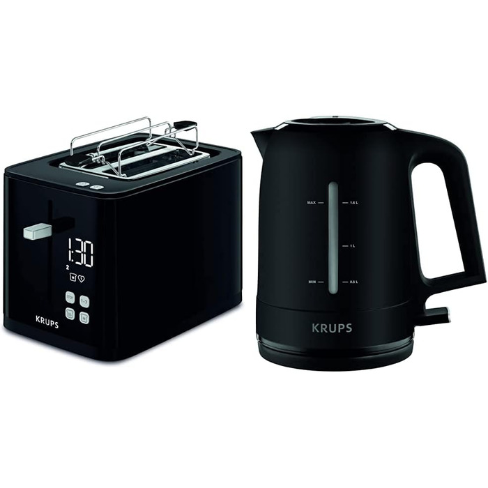 Тостер на 2 ломтика, 7 уровней Smart'n Light KH6418 Krups, электрочайник BW2441 Pro Aroma Krups