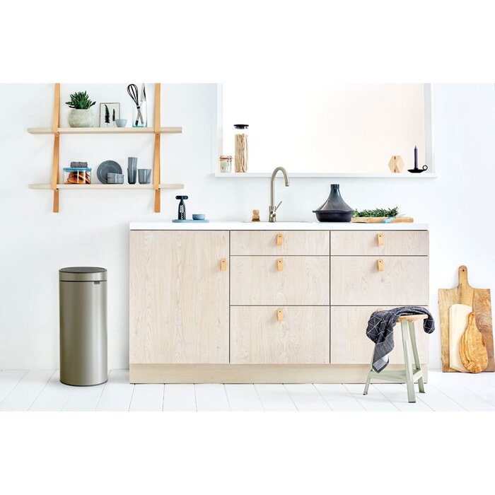 Мусорный бак 30 л платиновый Touch Bin Brabantia