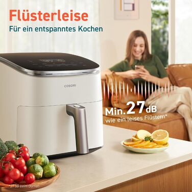 Фритюрница аэрогриль 6 л 1725 Вт White XXL TurboBlaze COSORI