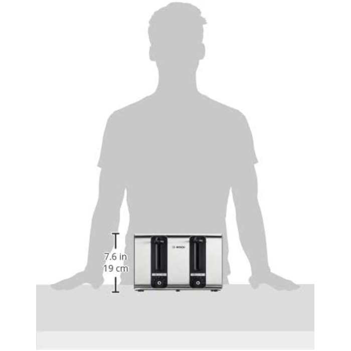 Тостер Bosch TAT7S45 / 1800 Вт / на 4 ломтика / с функцией размораживания