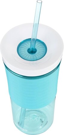 Стакан с трубочкой голубой 0,54 л Shake & Go Contigo