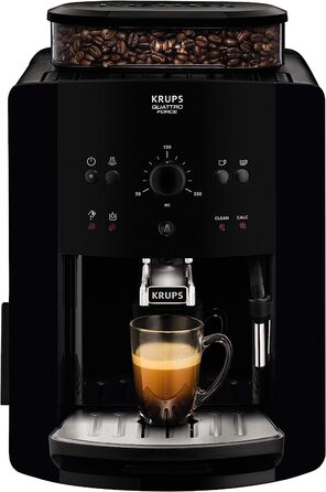 Кофемашина на 2 чашки 1450 Вт, с кофемолкой, черная Arabica Picto Quattro Force EA8110 Krups