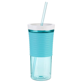 Стакан с трубочкой голубой 0,54 л Shake & Go Contigo