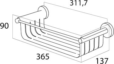 Полка для ванной комнаты 36,5 х 13,7 х 9 см, матовая Tiger