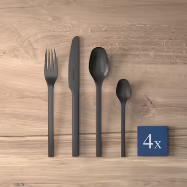 Набор столовых приборов 16 предметов Black Manufacture Rock Villeroy & Boch