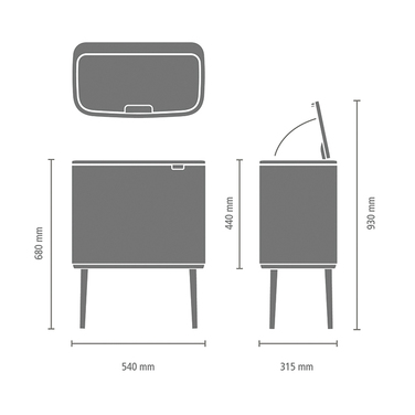 Мусорный бак 11+23 л Patrice Bo Touch Bin Brabantia