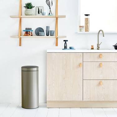 Мусорный бак 30 л платиновый Touch Bin Brabantia