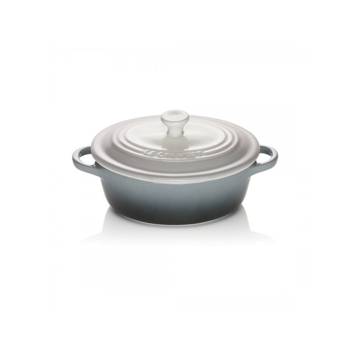 Мини-кокотница с крышкой 12 см, серая Ombré Le Creuset